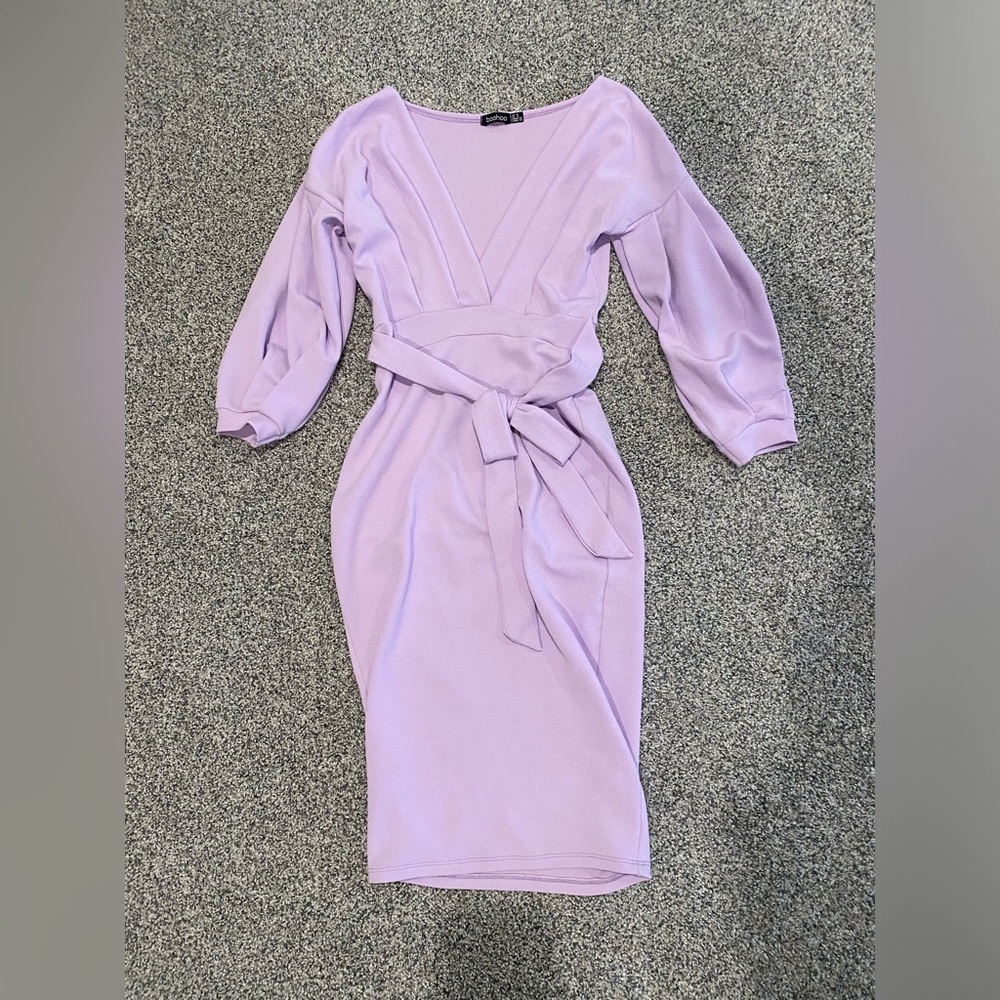 BOOHOO pastel purple derby dress